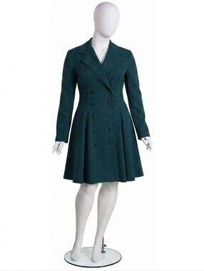 ​ VINTAGE LE CHÂTEAU TEAL TRENCH COAT DRESS